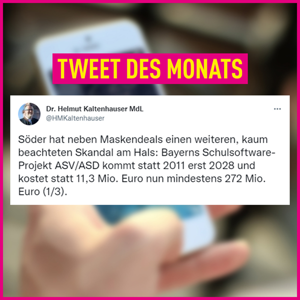 Tweet vor Hintergrund mit Handy